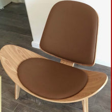Load image into Gallery viewer, Nordic minimalist three-legged shell chair ash plywood black artificial leather living room furniture modern shell chair LB60930

