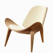 Load image into Gallery viewer, Nordic minimalist three-legged shell chair ash plywood black artificial leather living room furniture modern shell chair LB60930
